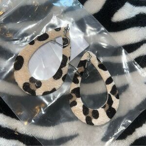 Tan and Brown Animal Print Earrings